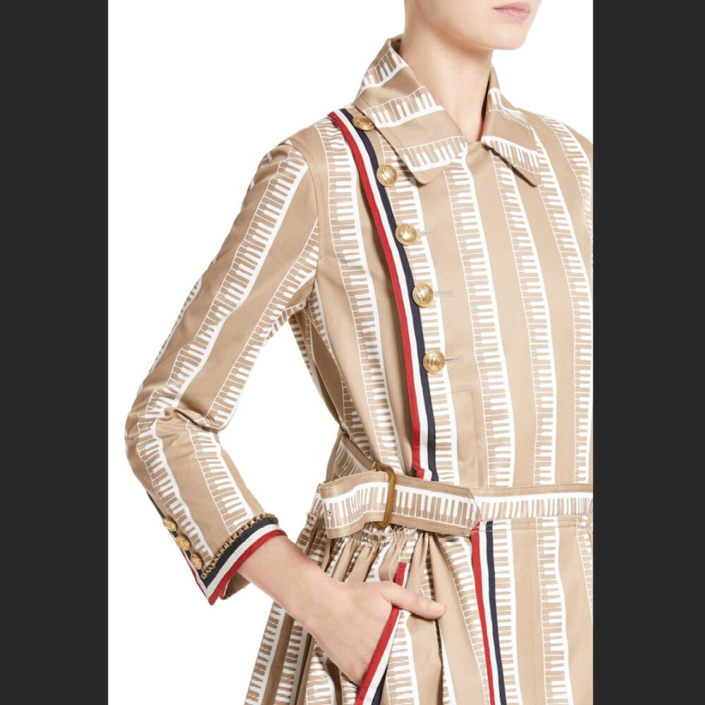 Piano print trench coat